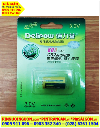 Delipow CR2; Pin sạc 3v Lithium Delipow CR2 800mAh chính hãng _Bảo hành 03 tháng | CÒN HÀNG